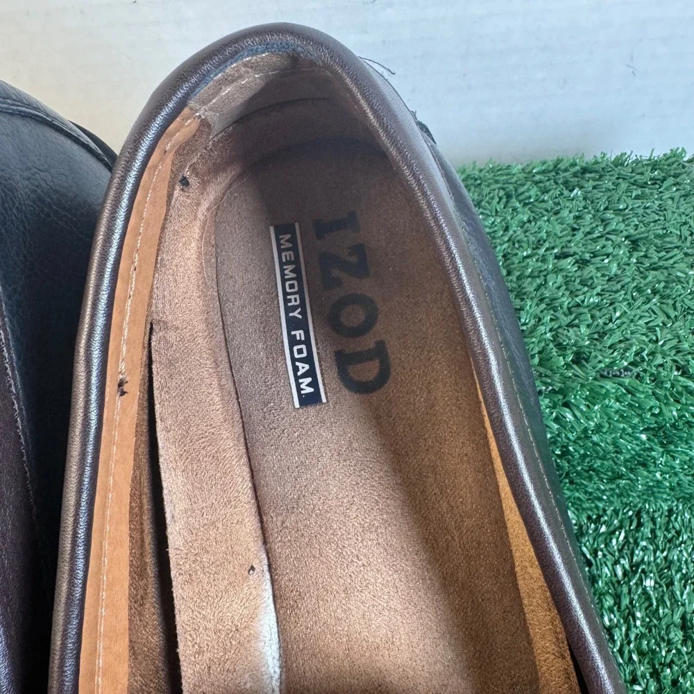 IZOD‎ Edmund Mens Penny Loafers Black Brown Memory Foam Slip On Shoes 12M